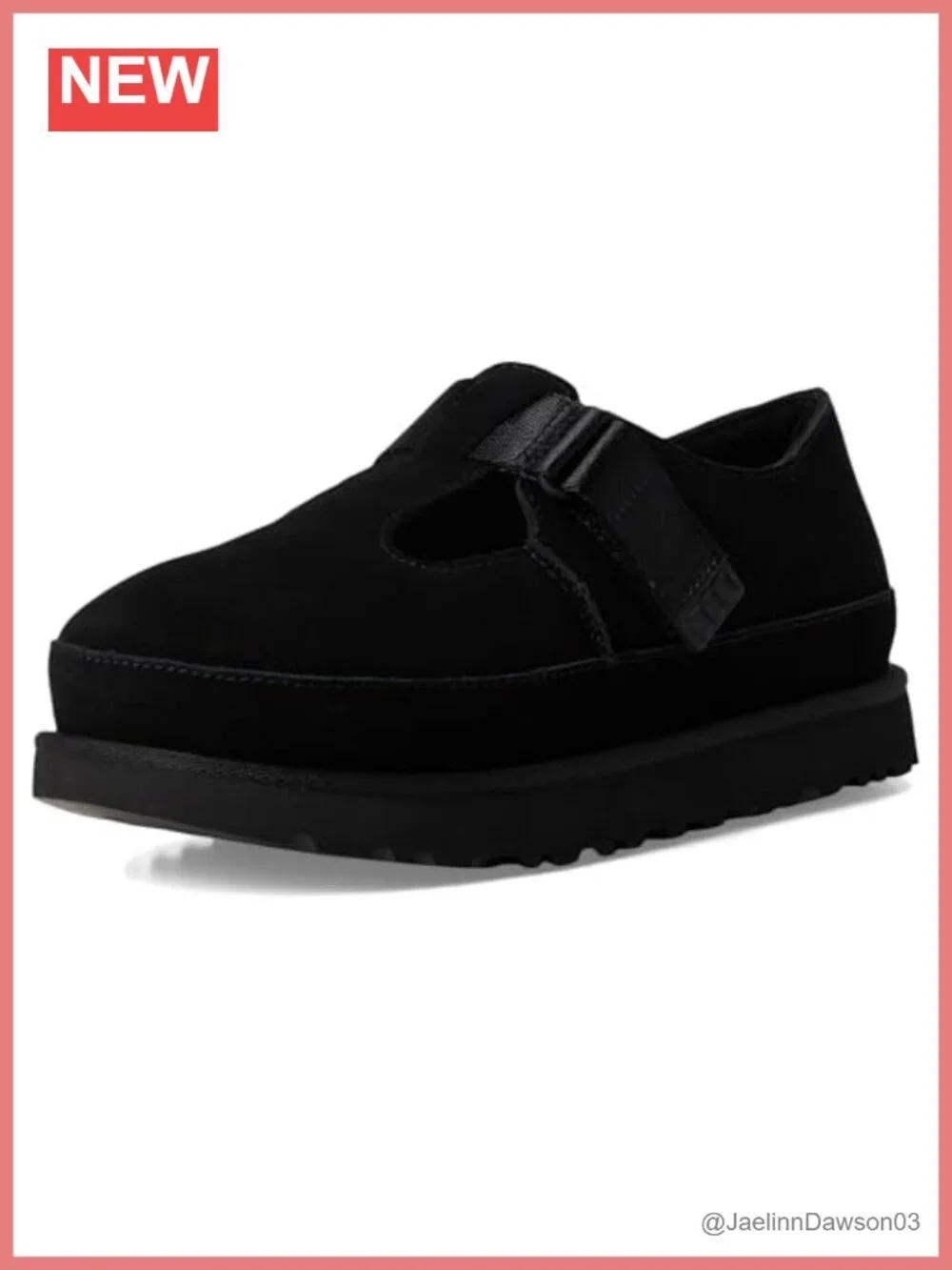 Suede Mary Jane Flats with Adjustable Strap Hook & Loop